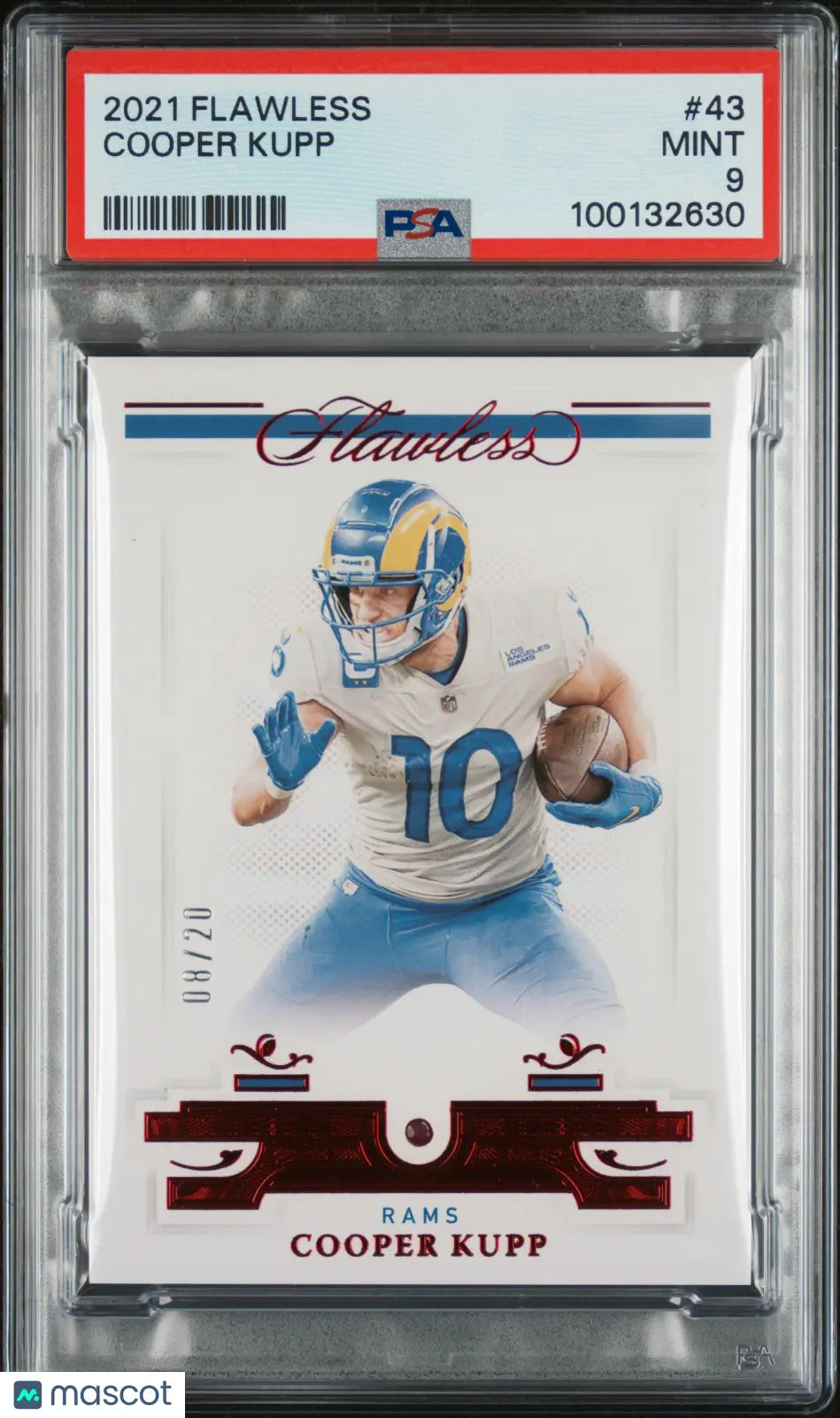 2021 Panini Flawless Football Cooper Kupp Red Ruby Relic PSA 9 /20 