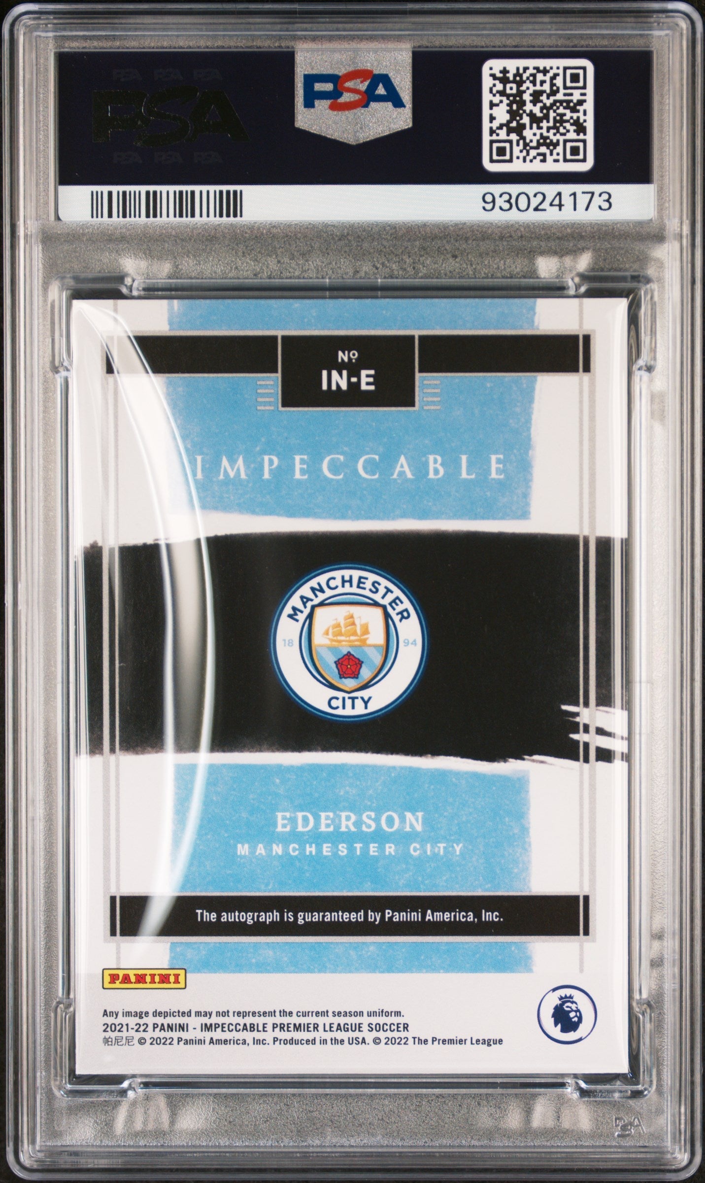 2021 Panini Impeccable Pl Indelible Ink Silver Psa 10 Ederson 05 25 In E 2