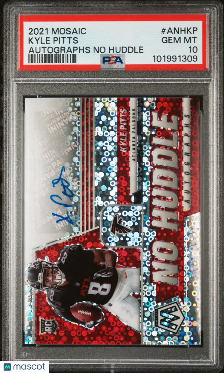 2021 Panini Mosaic Autographs No Huddle Kyle Pitts RC PSA 10 