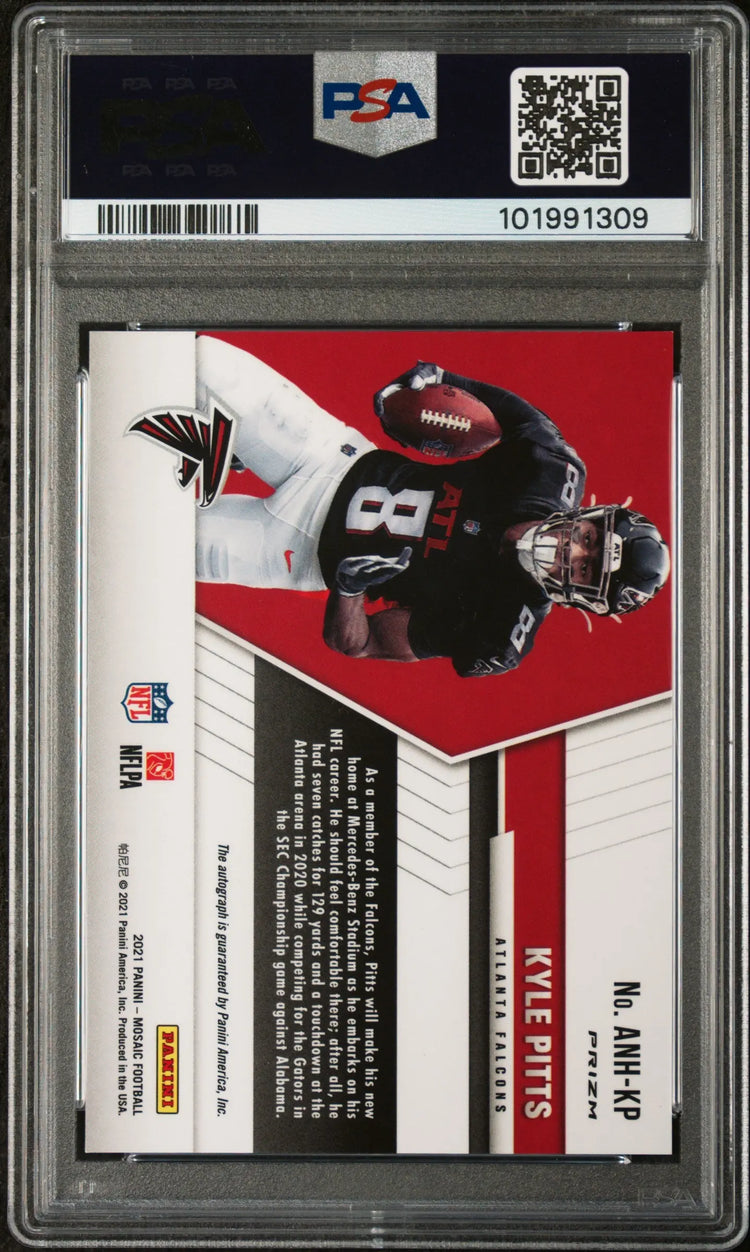 2021 Panini Mosaic Autographs No Huddle Kyle Pitts RC PSA 10 