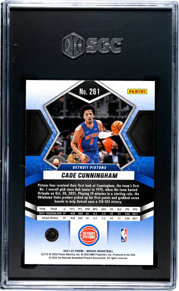 2021 Panini Mosaic Basketball Cade Cunningham RC Rookie SGC 10 