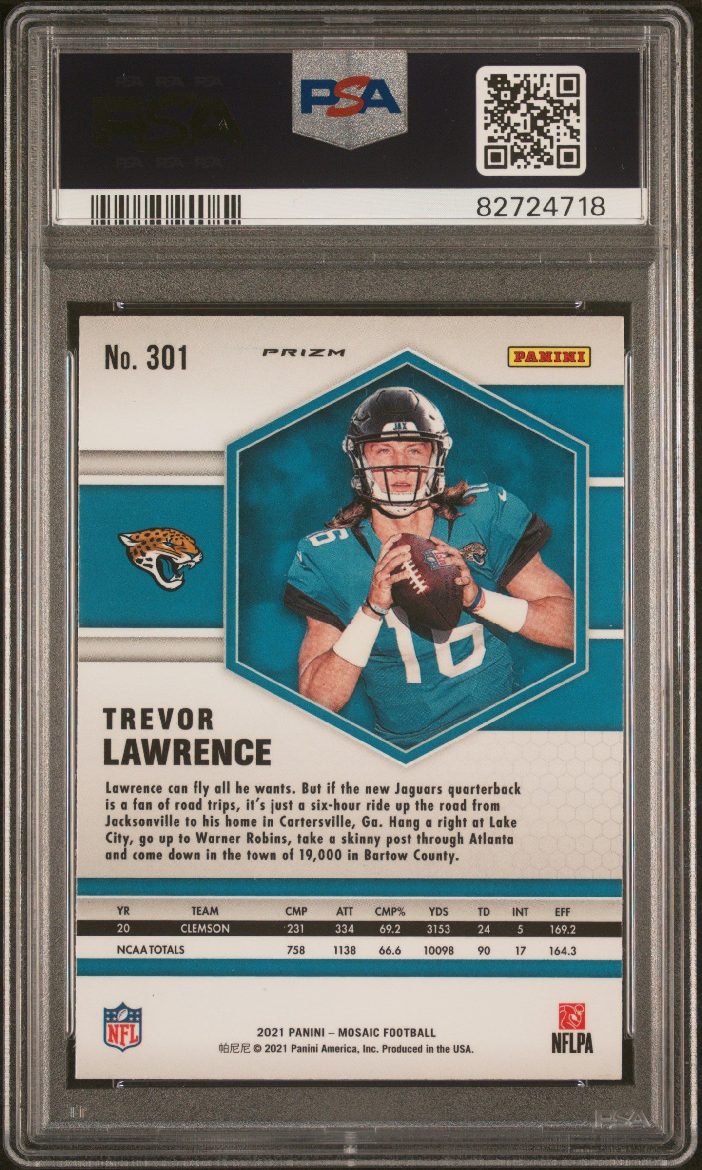 2021 Panini Mosaic Trevor Lawrence 301 Psa 10 2