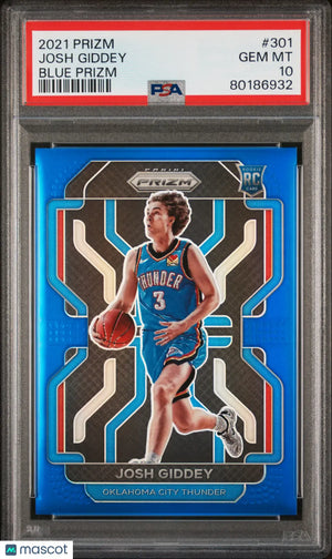 2021 Panini Prizm Basketball Josh Giddey RC Rookie Blue Prizm PSA 10 /199 