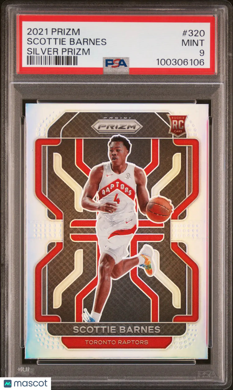 2021 Panini Prizm Basketball Scottie Barnes RC Rookie Silver Prizm PSA 9 