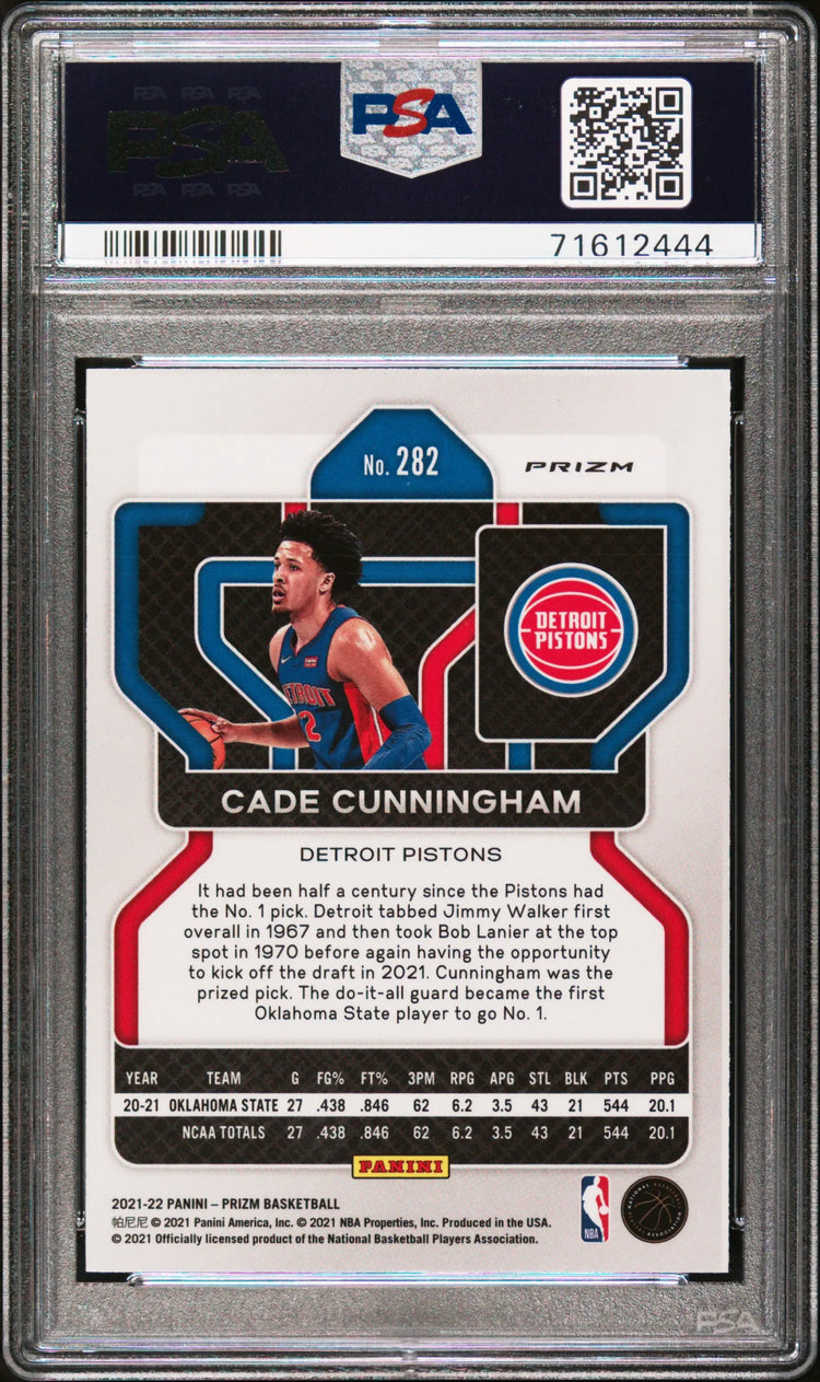 2021 Panini Prizm Cade Cunningham RC Rookie Red White Blue Prizm PSA 10 