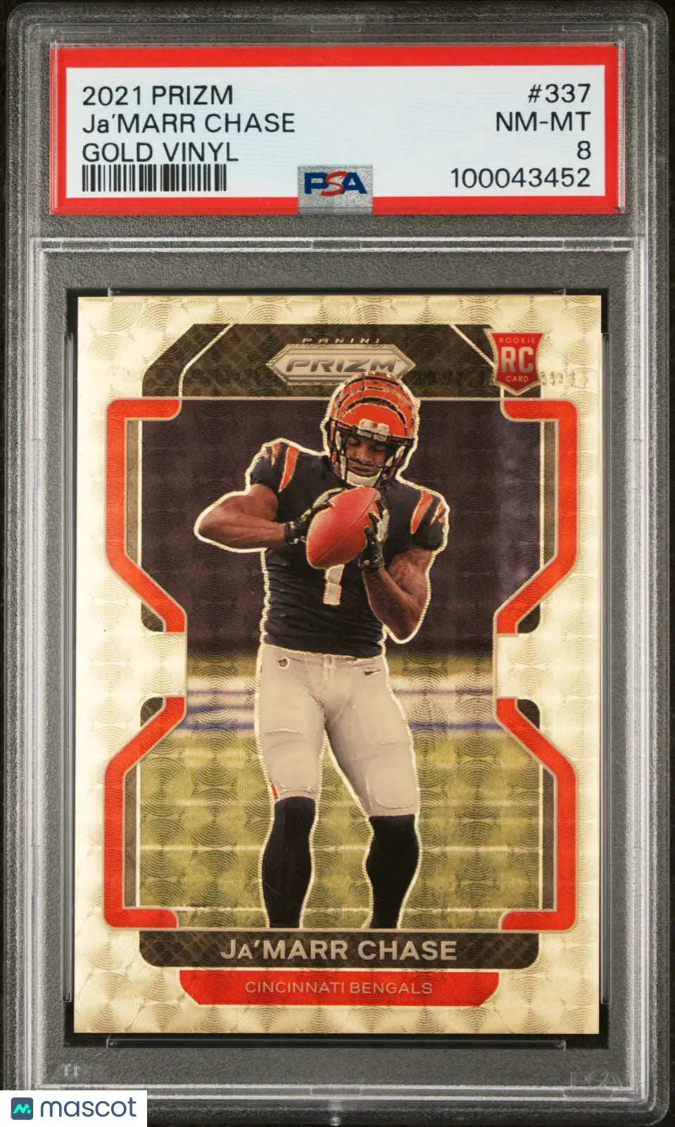 2021 Panini Prizm Football Ja’Marr Chase RC Rookie Gold Vinyl PSA 8 /5 