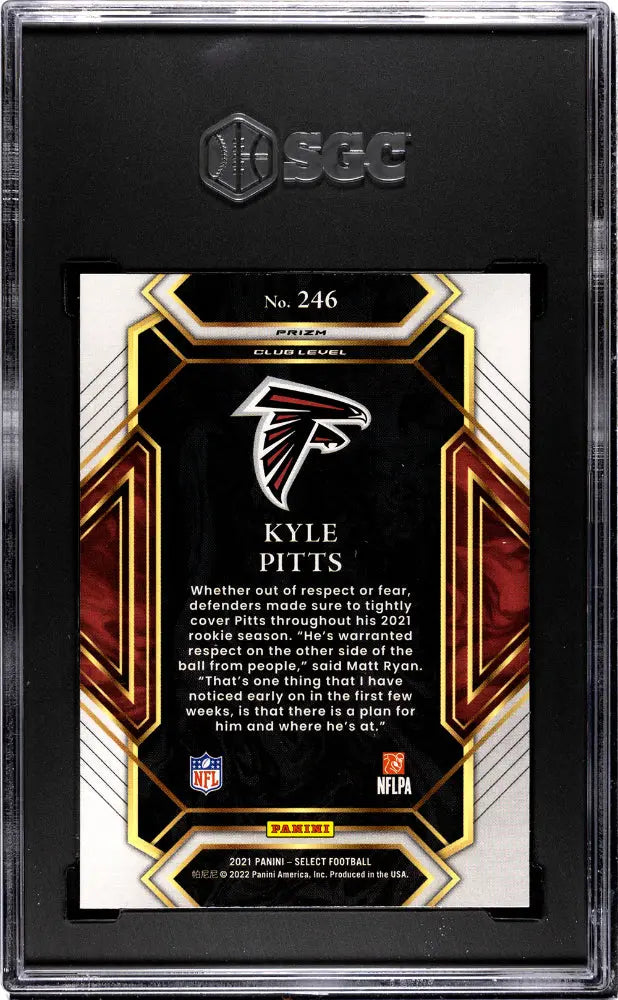 2021 Panini Select Football Kyle Pitts RC Rookie Silver Prizm SGC 10 