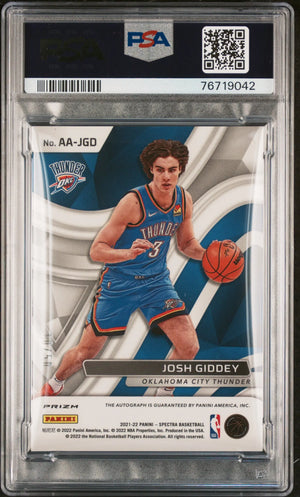 2021 Panini Spectra Aspiring Autographs Josh Giddey RC Green PSA 10 /50 