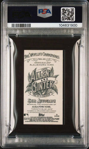 2021 Topps Allen & Ginter Mini Autographs Black Alejandro Kirk PSA 10 /25 