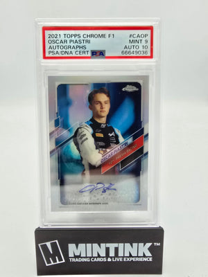 2021 Topps Chrome Formula 1 Refractor Autographs Oscar Piastri PSA 9 /400 