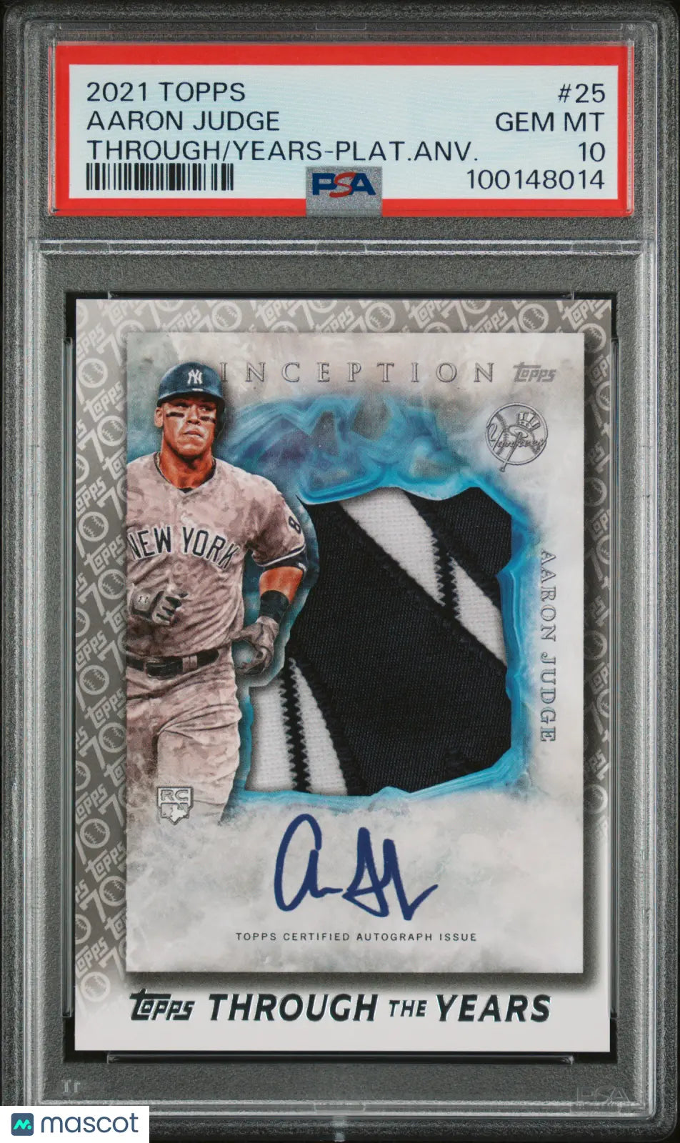 2021 Topps Through The Years Platinum Anniversary Aaron Judge PSA 10 /70 