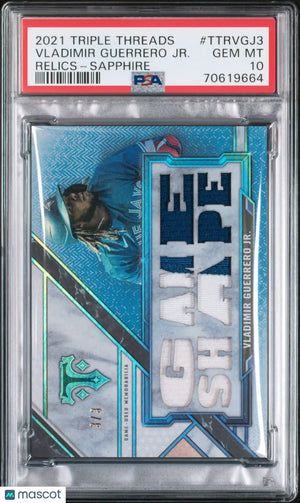 2021 Topps Triple Threads Relics Vladimir Guerrero JR. Sapphire PSA 10 3/3 