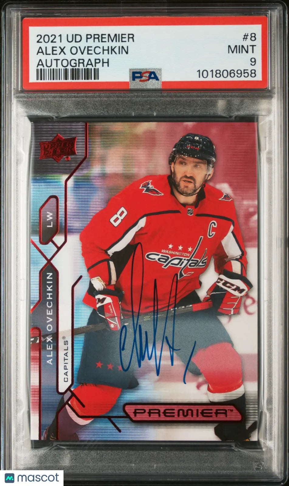 2021 Upper Deck Premier Hockey Alex Ovechkin Autograph PSA 9 #8 