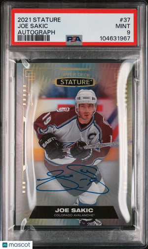 2021 Upper Deck Stature Joe Sakic Autograph Auto PSA 9 #37 