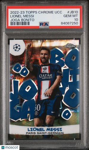 2022-23 Topps Chrome UEFA Club Competitions Joga Bonito Lionel Messi PSA 10 