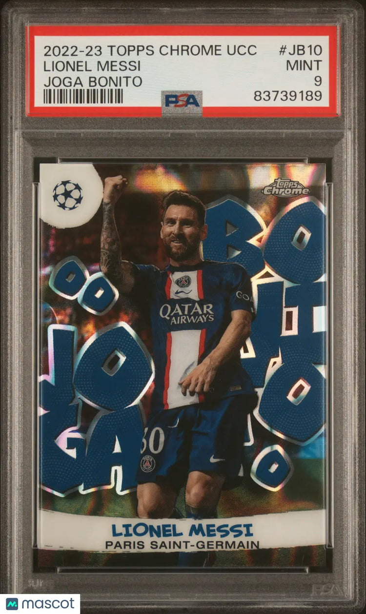 2022-23 Topps Chrome UEFA Club Competitions Joga Bonito Lionel Messi PSA 9 