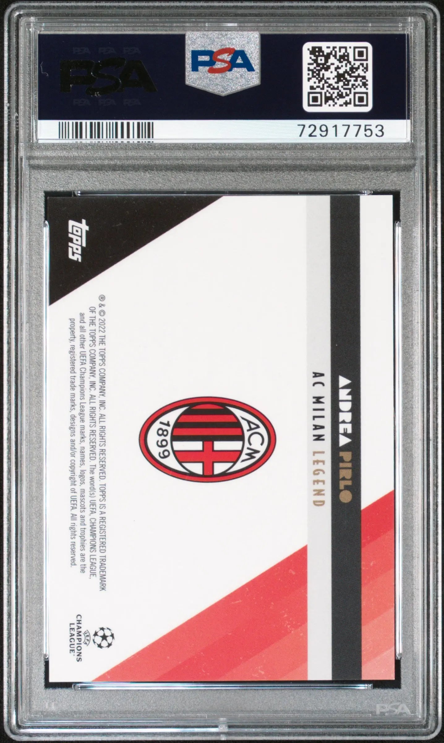 2022-23 Topps Deco UEFA Legend Andrea Pirlo Autograph Red PSA 10 /10 