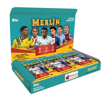 2022-23 Topps UEFA Club Competitions Merlin Chrome Soccer Hobby Box By The Pack 