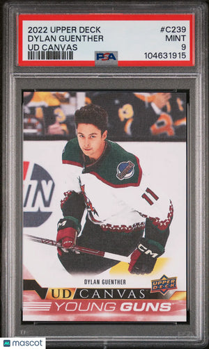 2022-23 UD Series 2 Hockey Dylan Guenther UD Canvas Young Guns RC PSA 9 