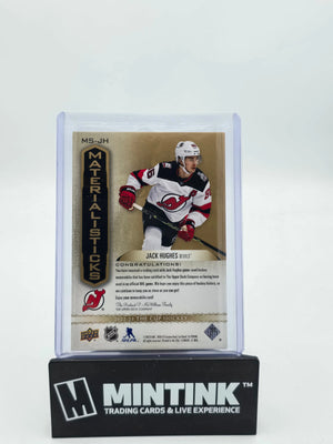 2022-23 UD The Cup Hockey Jack Hughes Gold Foil Dual Material Sticks /25 