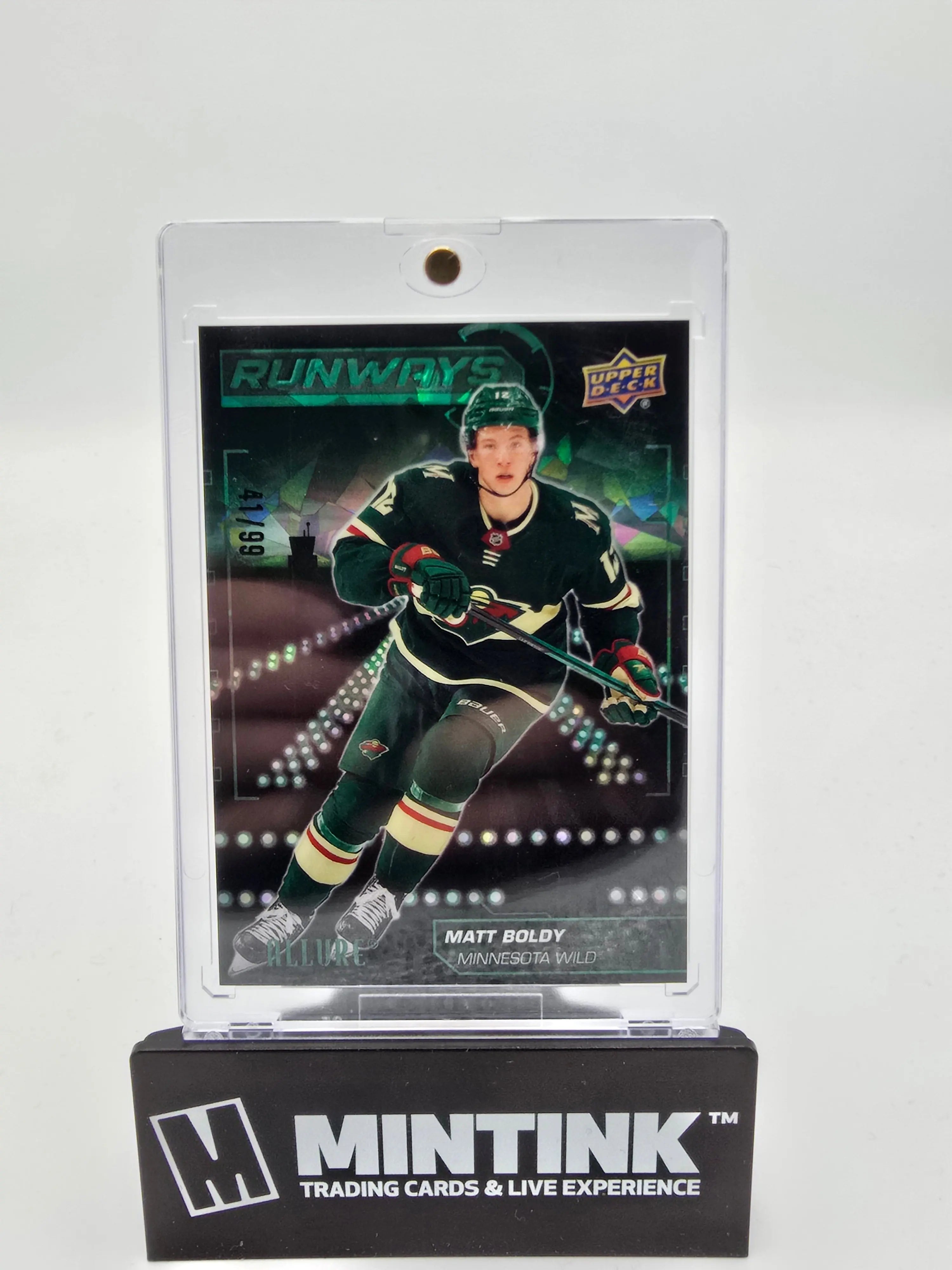 2022-23 Upper Deck Allure Hockey Matt Boldy Rookie Runways Green /99 