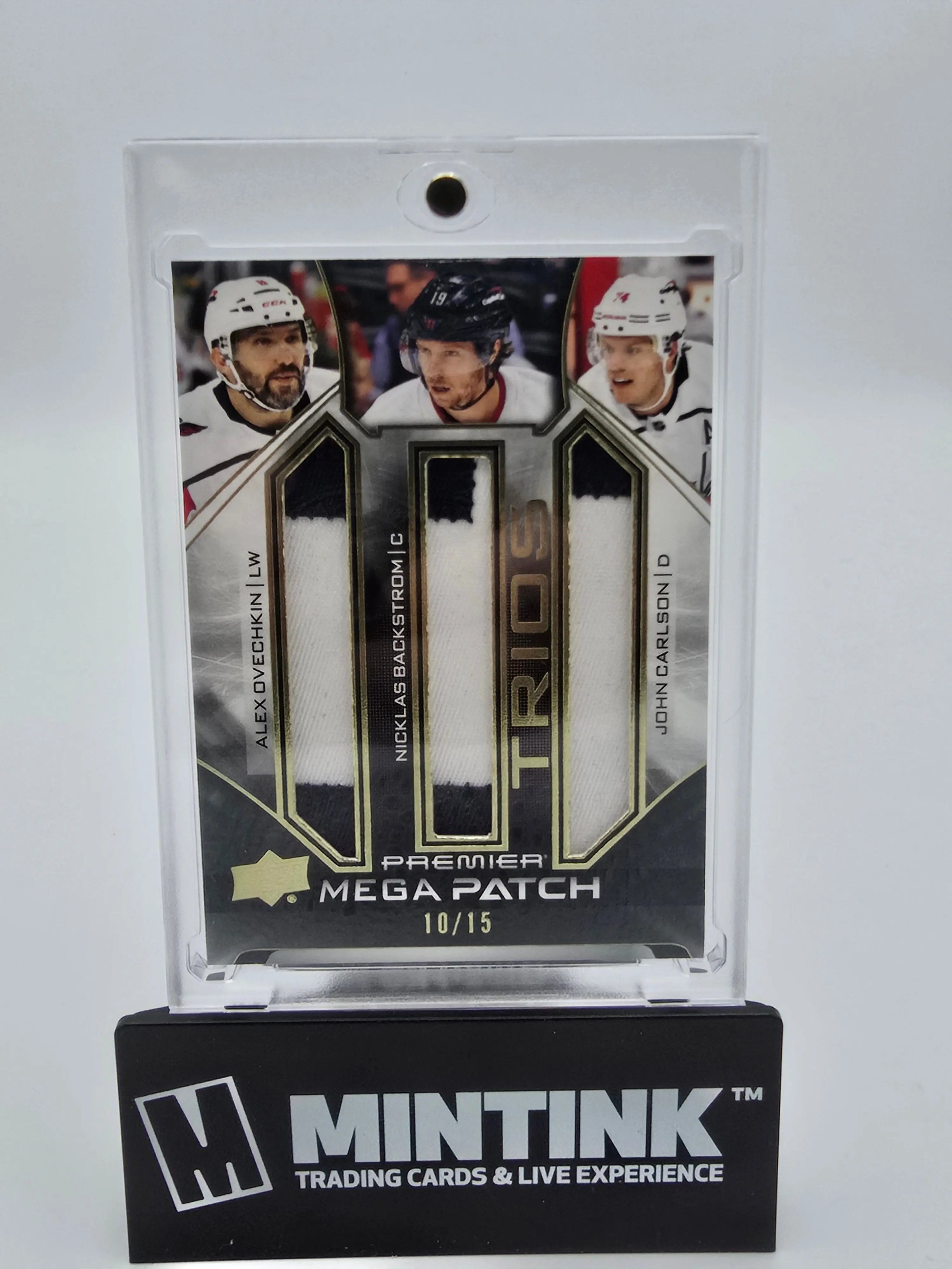 2022-23 Upper Deck Premier Mega Patch Trios Ovechkin Backstrom Carlson /15 