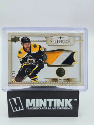 2022-23 Upper Deck Splendor Hockey David Pastrnak Gold Foil Patch 1/36 