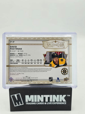 2022-23 Upper Deck Splendor Hockey David Pastrnak Gold Foil Patch 1/36 