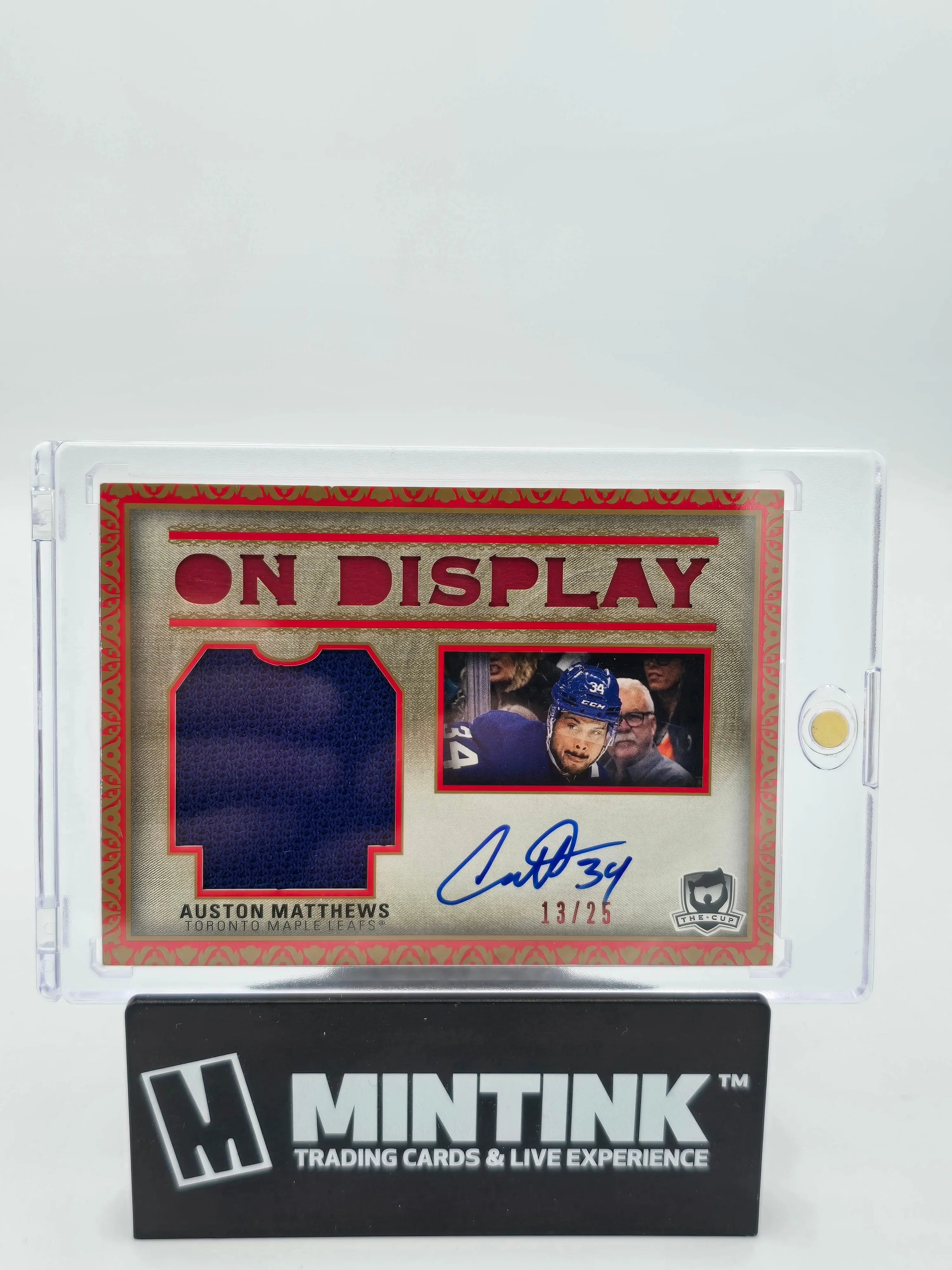 2022-23 Upper Deck The Cup Auston Matthews On Display Jumbo Patch Auto /25 