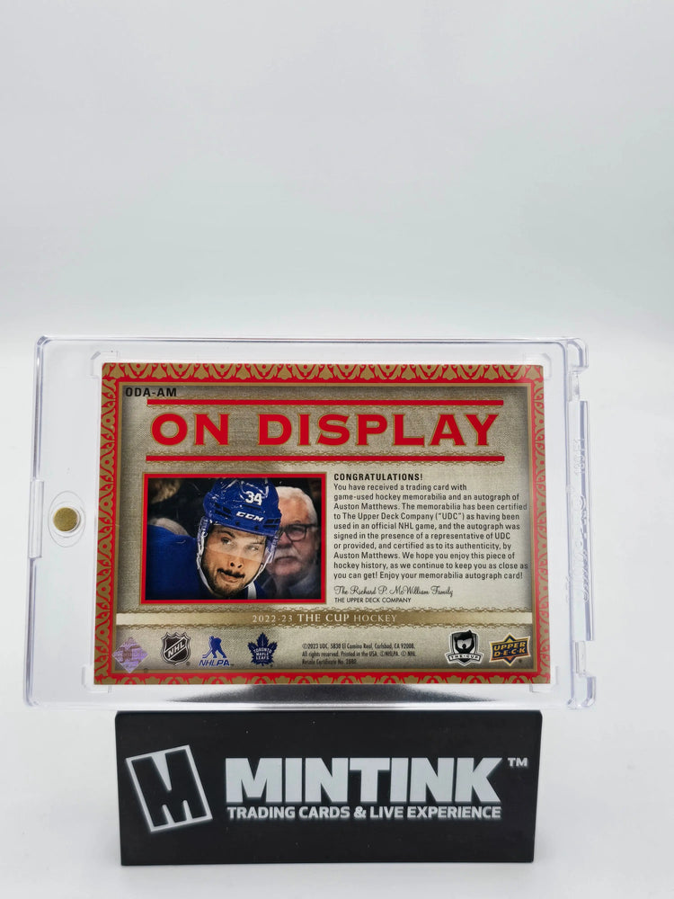 2022-23 Upper Deck The Cup Auston Matthews On Display Jumbo Patch Auto /25 