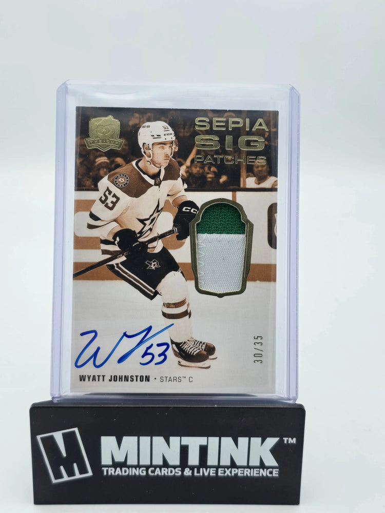 2022-23 Upper Deck The Cup Wyatt Johnston RC Sepia Signatures Patch Auto /35 