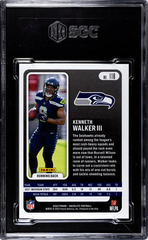 2022 Absolute Football Kenneth Walker III RC Rookie Spectrum Red SGC 9.5 /100 