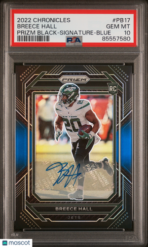 2022 Chronicles Prizm Black Psa 10 Breece Hall Rookie Signature- Blue 03/25 1