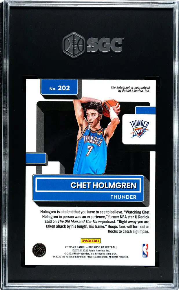 2022 Donruss Basketball Rated Rookie Chet Holmgren Holo Red Laser SGC 9.5 /49 