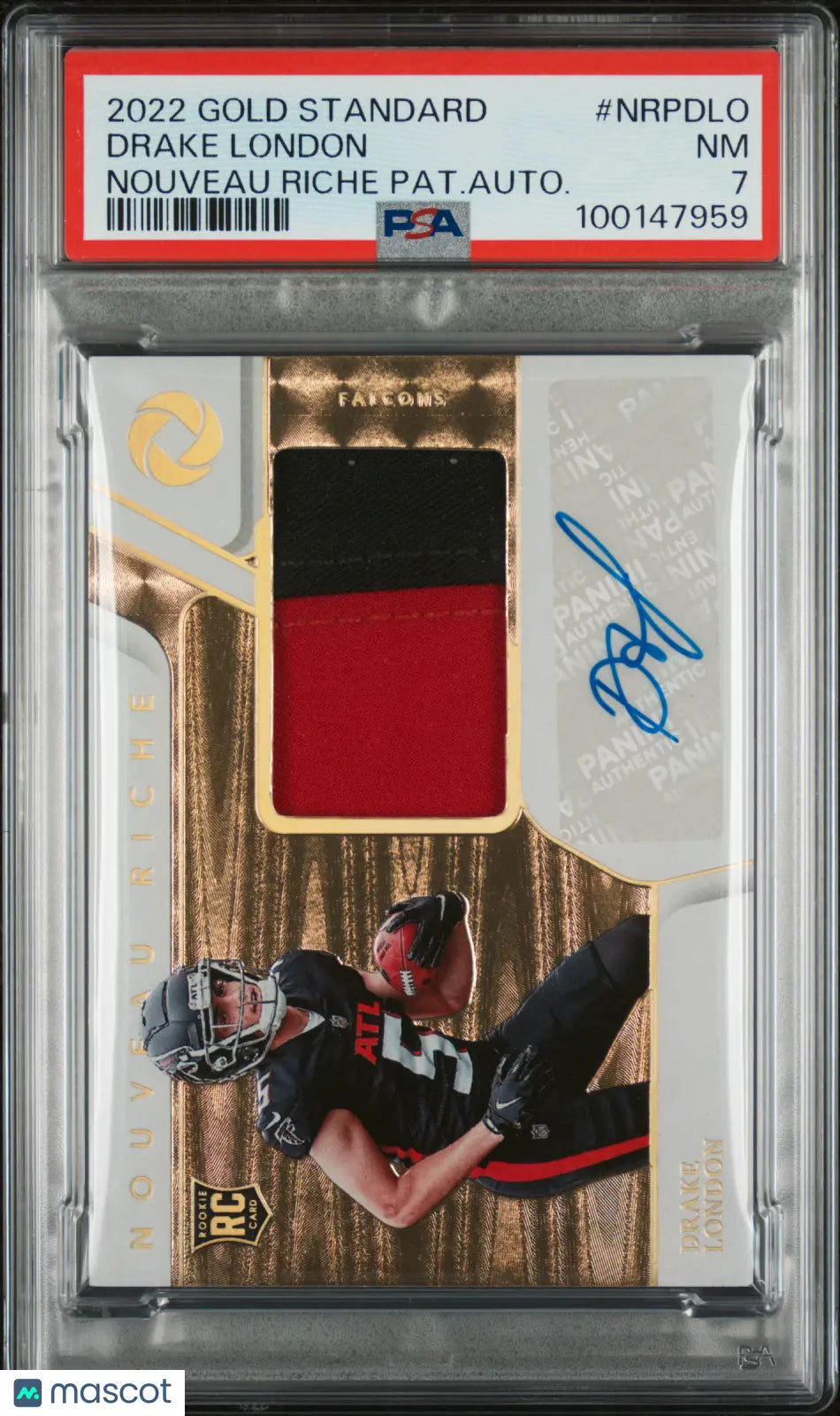 2022 Gold Standard Nouveau Riche RC Patch Autograph Drake London PSA 7 /79 