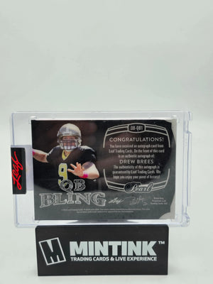 2022 Leaf Football Drew Brees QB Bling Pearl Auto Autograph /44 