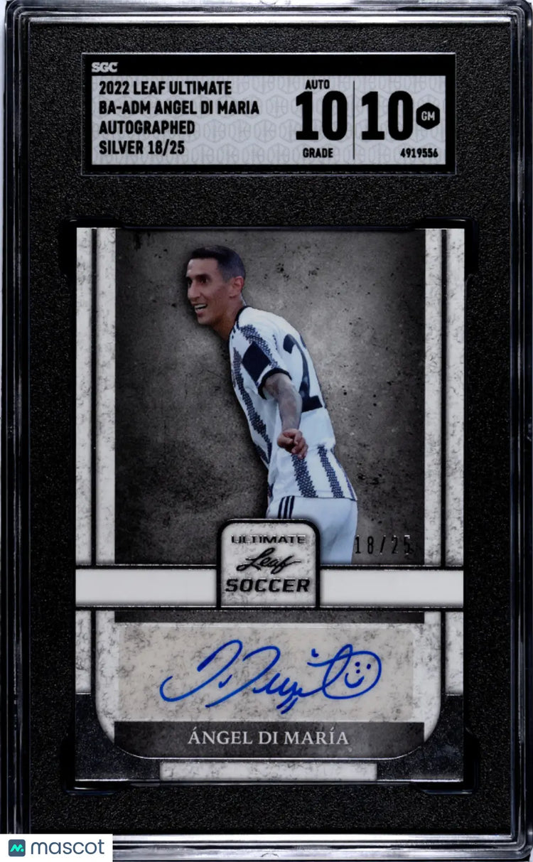 2022 Leaf Ultimate Angel DI Maria Silver Autograph Auto SGC 10 /25 