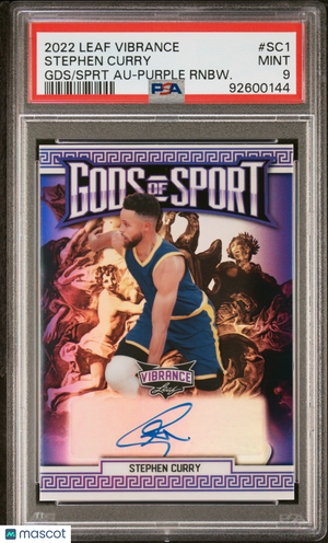 2022 Leaf Vibrance Psa 9 Steph Curry Gods Of Sport-Purple Rainbow Autograph 5/5 1