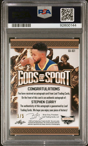 2022 Leaf Vibrance Psa 9 Steph Curry Gods Of Sport Purple Rainbow Autograph 5 5 2