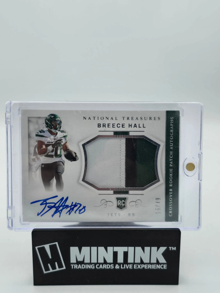 2022 National Treasures Football Breece Hall Crossover Rookie Patch Auto /49 