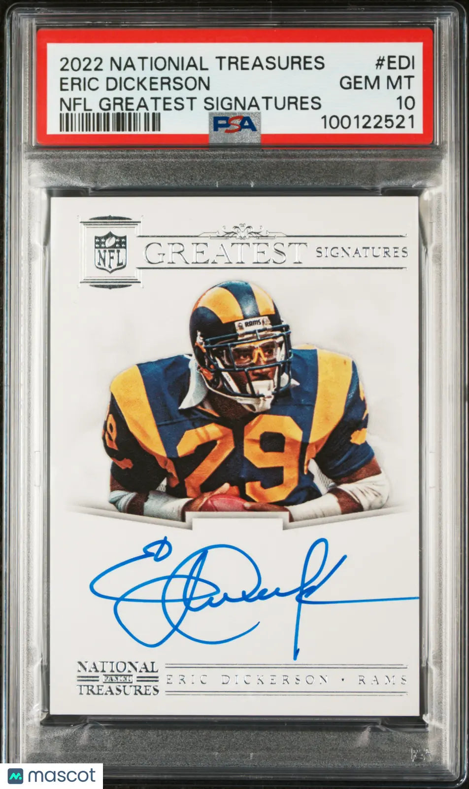 2022 National Treasures NFL Greatest Signatures Auto Eric Dickerson PSA 10 /25 