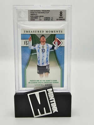 2022 National Treasures Rd To The World Cup Bgs 8 Lionel Messi Emerald 2/5 #153 1