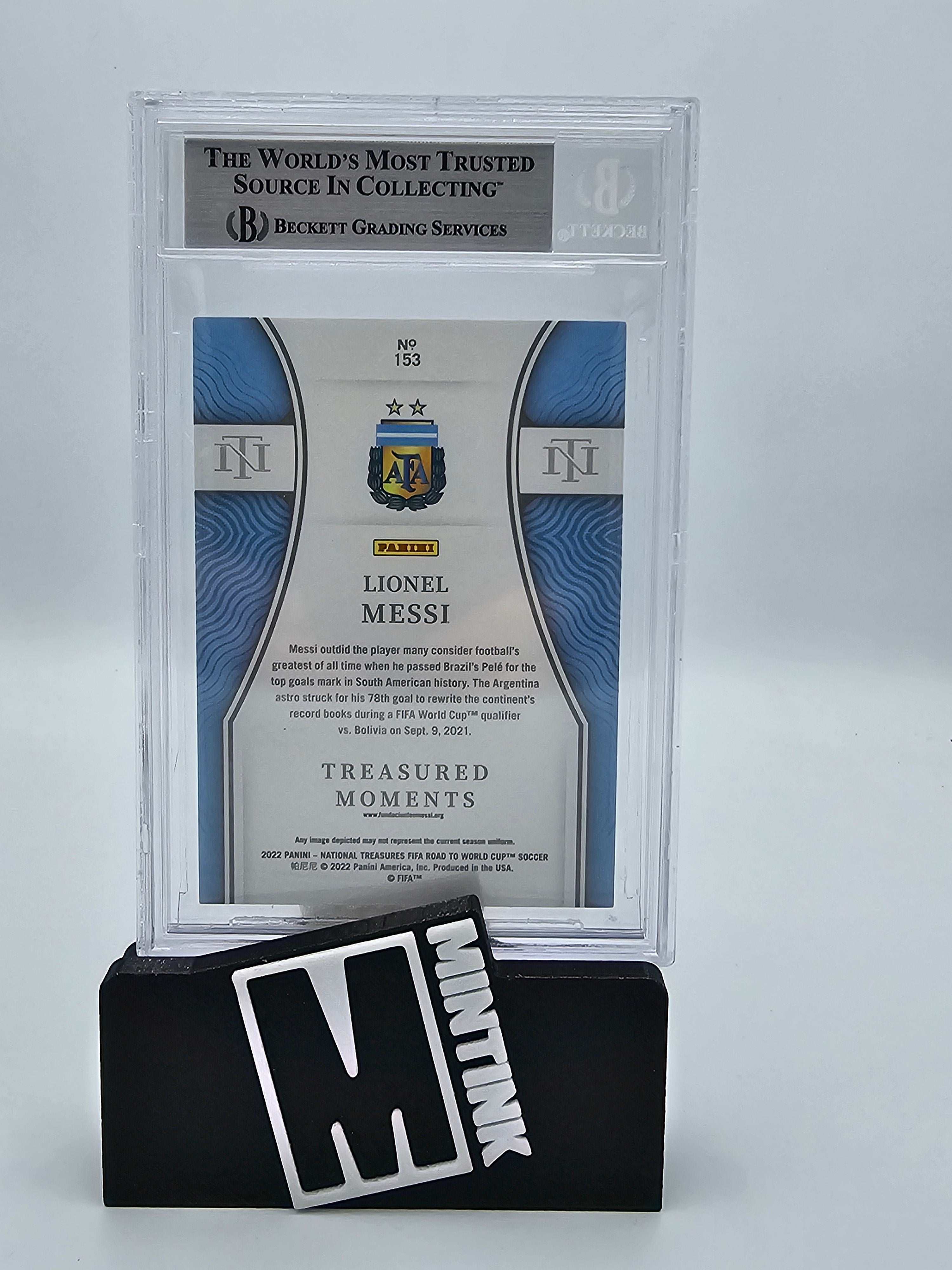 2022 National Treasures Rd To The World Cup Bgs 8 Lionel Messi Emerald 2 5 153 2