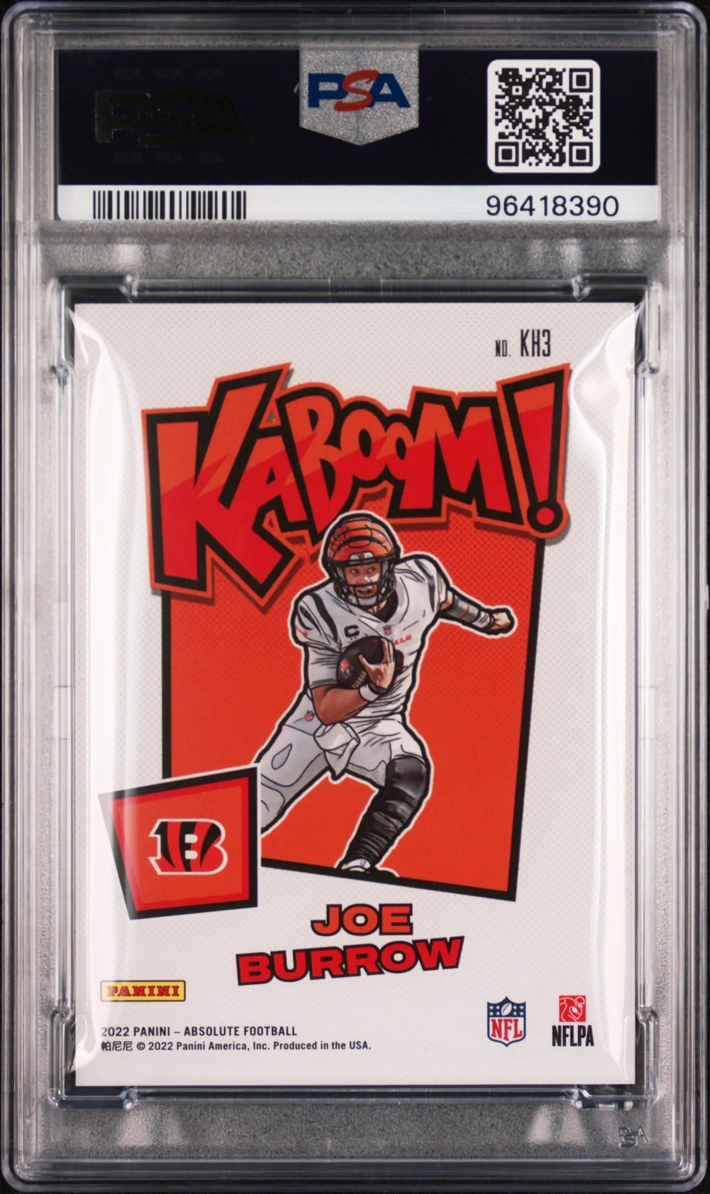 2022 Panini Absolute Football Kaboom! Horizontal Joe Burrow PSA 10 