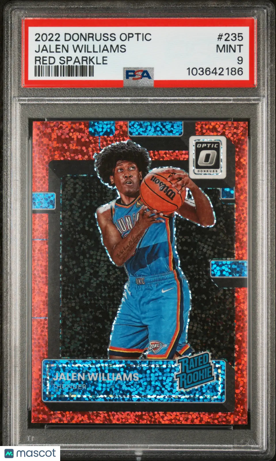 2022 Panini Donruss Optic Rated Rookie Jalen Williams Red Sparkle PSA 9 