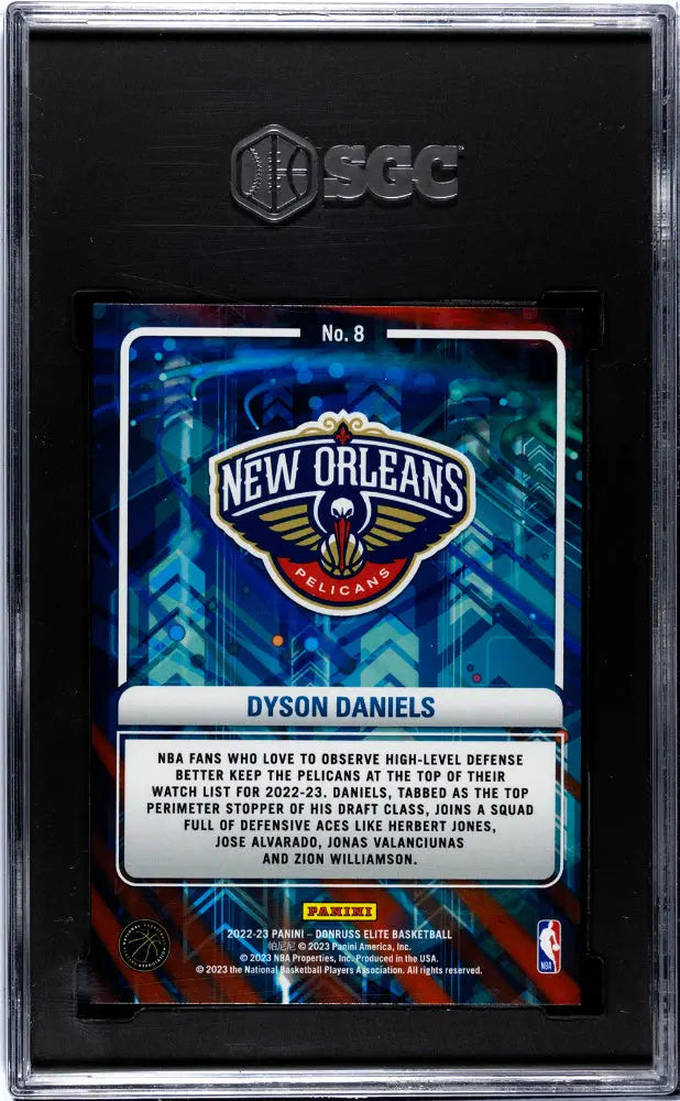 2022 Panini Elite Dyson Daniels RC Rookie Next Up SGC 9 