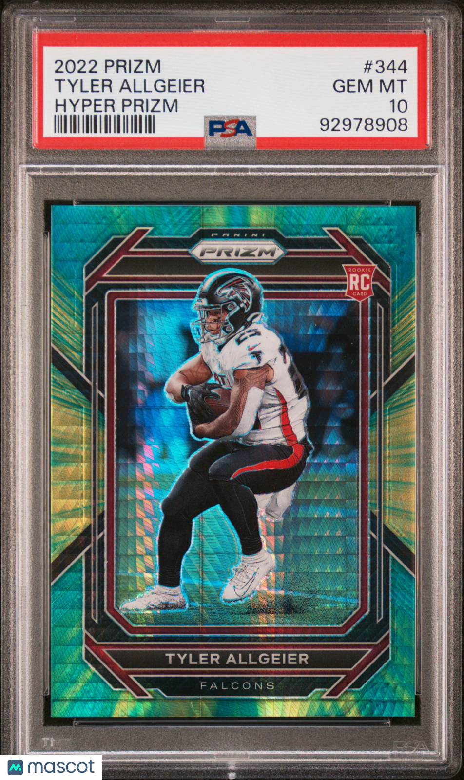 2022 Panini Green Hyper Prizm Football Psa 10 Tyler Allgeier Rc 062/175 #344 1