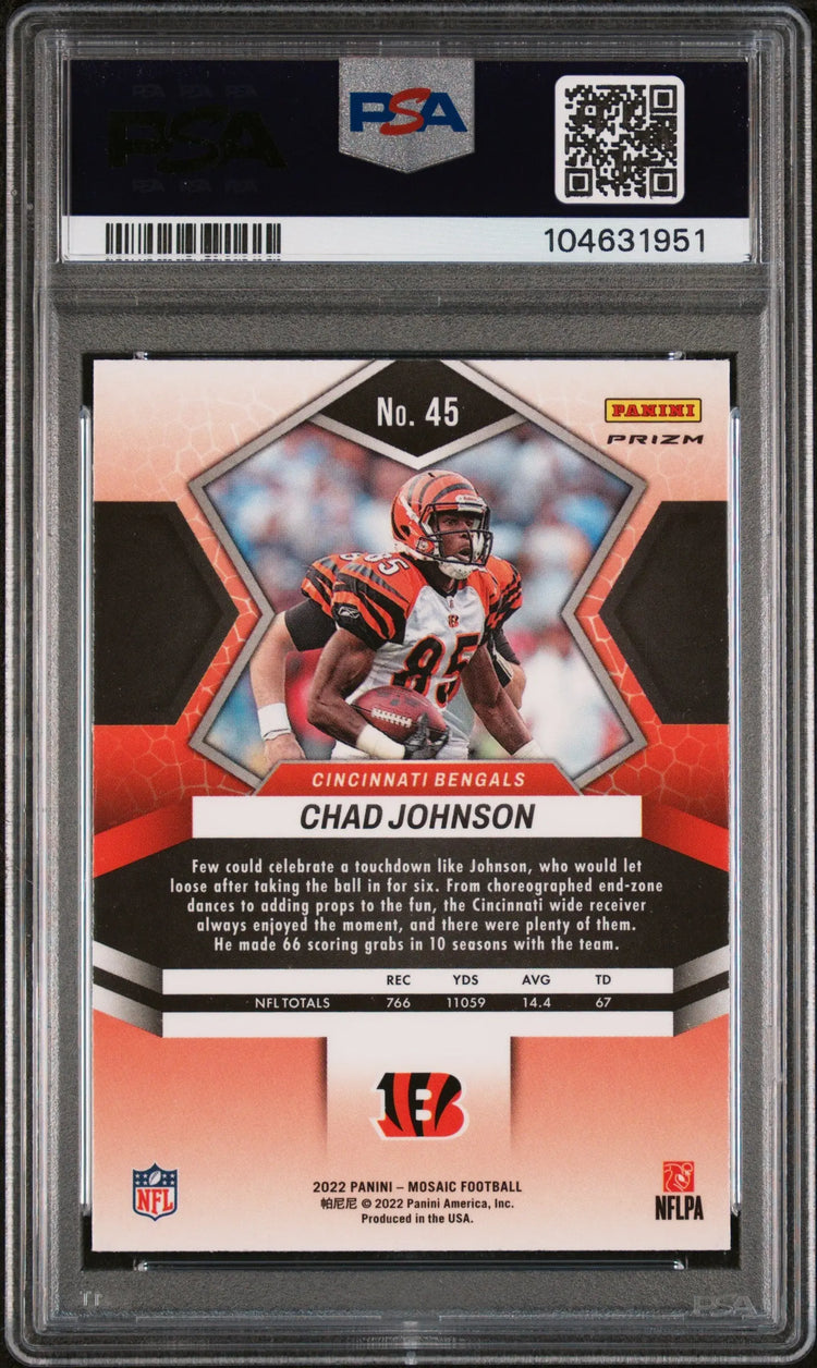 2022 Panini Mosaic Football Chad Johnson Genesis PSA 10 #45 