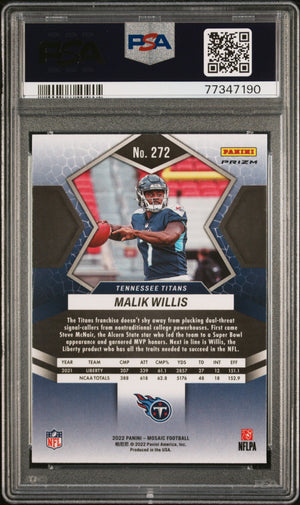 2022 Panini Mosaic Psa 10 Malik Willis Rookie Genesis Case Hit 272 2