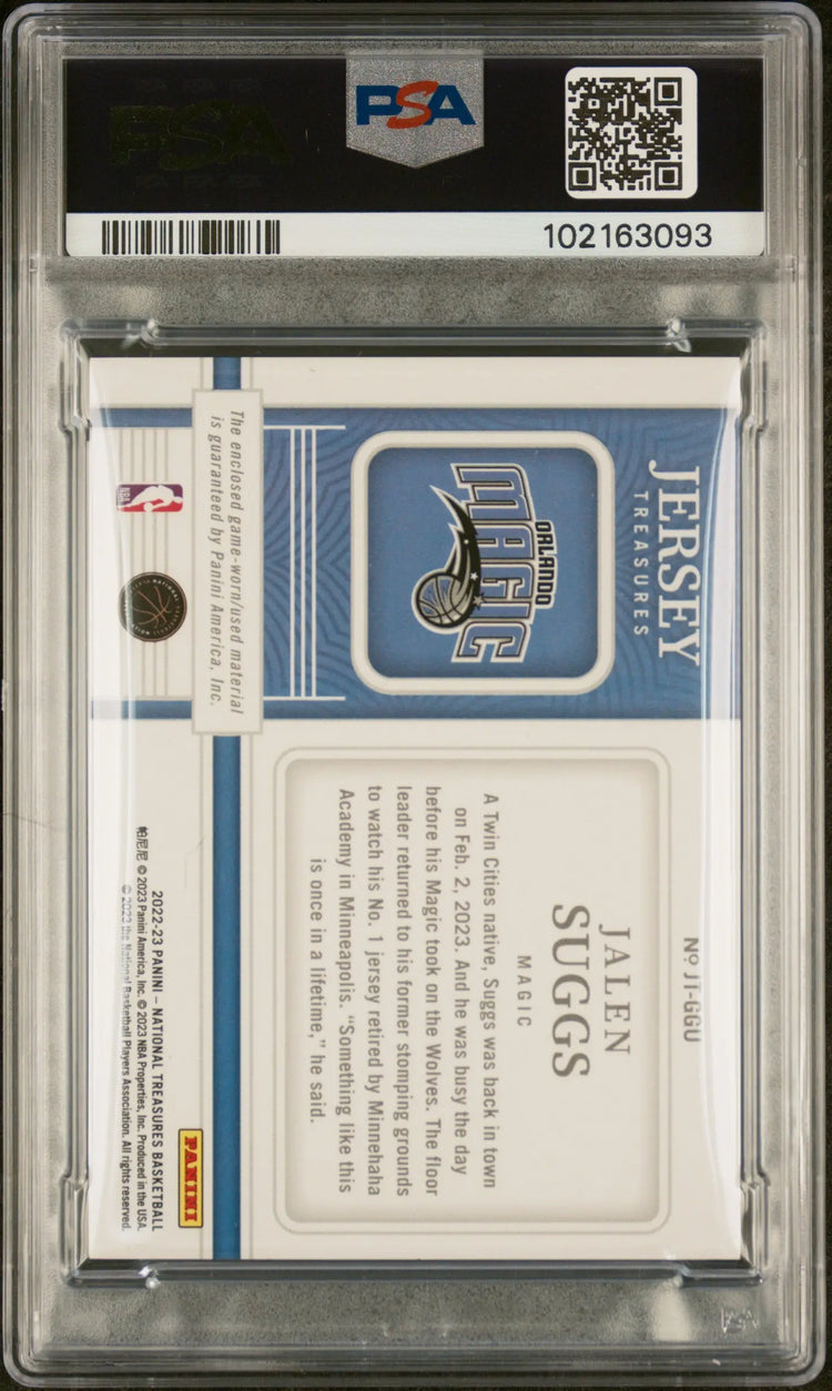 2022 Panini National Treasures Jersey Treasures Jalen Suggs PSA 8 /25 